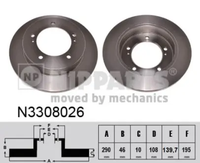 Передній гальмівний (тормозний) диск Nipparts N3308026