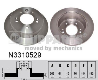 Тормозной диск nipparts N3310529 на Hyundai Элантра hd