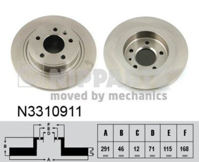 Гальмівний диск nipparts N3310911