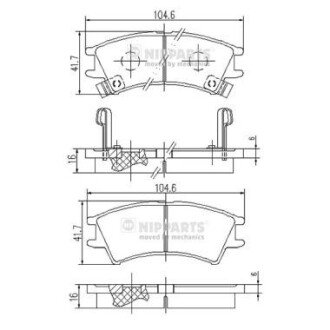 Передні тормозні (гальмівні) колодки nipparts J3600524