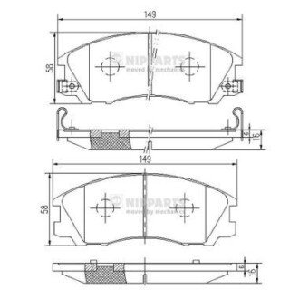 Передні тормозні (гальмівні) колодки nipparts J3600534 на Киа Рио 1