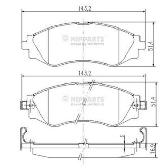 Передние тормозные колодки nipparts J3600902 на Chevrolet Lacetti