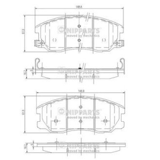 Передні тормозні (гальмівні) колодки nipparts J3600913