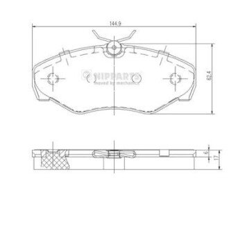 Передні тормозні (гальмівні) колодки nipparts J3601080