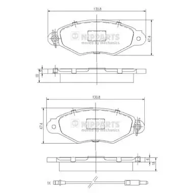 Передні тормозні (гальмівні) колодки Nipparts J3601093 (фото 1)