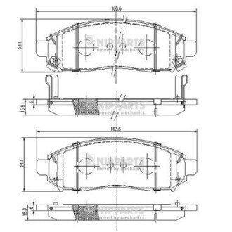 Передні тормозні (гальмівні) колодки nipparts J3601095