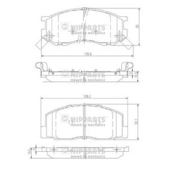 Тормозні (гальмівні) колодки nipparts J3602074 на Лексус Gs300