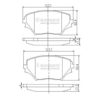 Передні тормозні (гальмівні) колодки nipparts J3602095