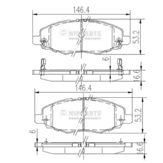 Передні тормозні (гальмівні) колодки Nipparts J3602108