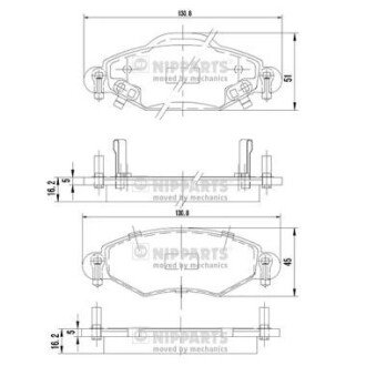 Передні тормозні (гальмівні) колодки nipparts J3602113