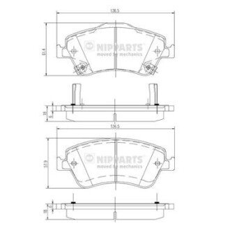 Передні тормозні (гальмівні) колодки nipparts J3602124