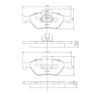 Передні тормозні (гальмівні) колодки nipparts J3603065