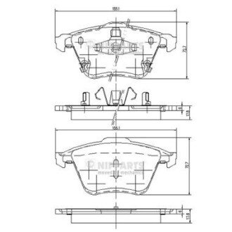 Тормозні (гальмівні) колодки nipparts J3603067 на Мазда 6 gg