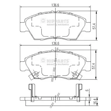 Передние тормозные колодки nipparts J3604033