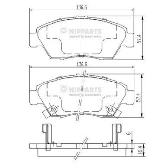 Передні тормозні (гальмівні) колодки nipparts J3604033