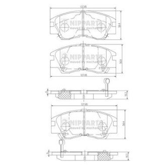 Передні тормозні (гальмівні) колодки nipparts J3605027