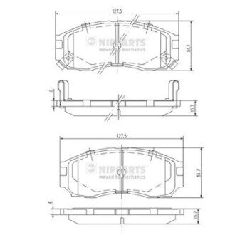 Передние тормозные колодки nipparts J3605030 на Hyundai Элантра xd