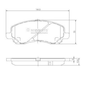 Передние тормозные колодки nipparts J3605046 на Jeep Compass