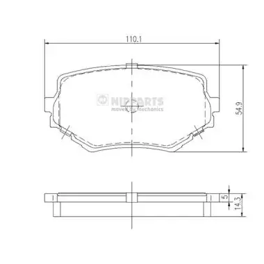 Передние тормозные колодки nipparts J3608017