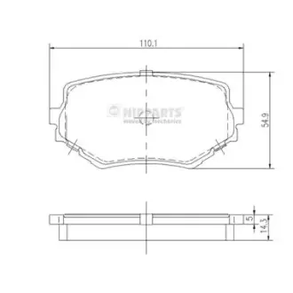 Передние тормозные колодки nipparts J3608017