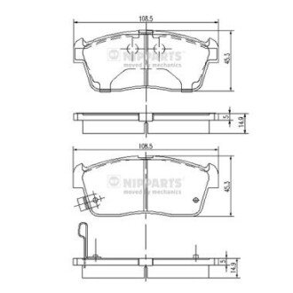 Передні тормозні (гальмівні) колодки nipparts J3608021