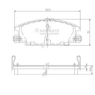 Передні тормозні (гальмівні) колодки nipparts J3609004