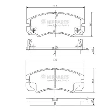 Передні тормозні (гальмівні) колодки Nipparts J3609009 (фото 1)