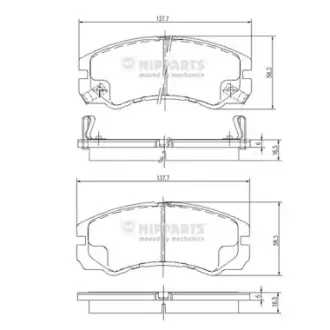Передние тормозные колодки nipparts J3609009