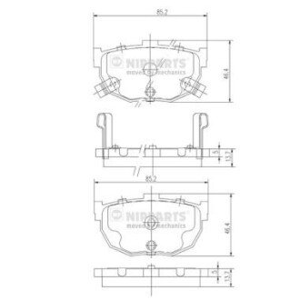 Задние тормозные колодки nipparts J3610505 на Ниссан Bluebird т12