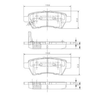 Задні тормозні (гальмівні) колодки nipparts J3611050