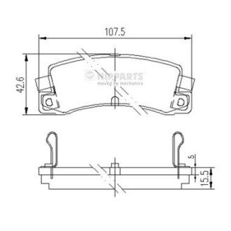 Задні тормозні (гальмівні) колодки nipparts J3612008