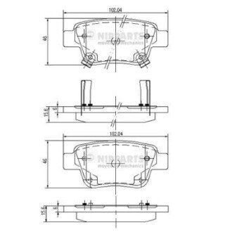 Задние тормозные колодки nipparts J3612030 на Тойота Королла е150