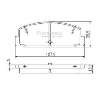 Задние тормозные колодки nipparts J3613002