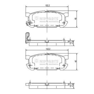 Задние тормозные колодки nipparts J3613020