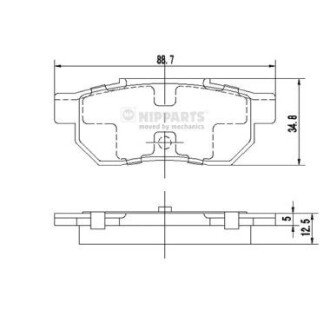 Колодки ручного (стоячого) гальма nipparts J3614002