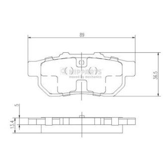 Колодки ручного (стоячого) тормоза nipparts J3614007