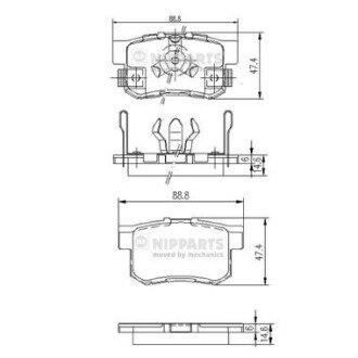 Задние тормозные колодки nipparts J3614017 на Акура Рдх