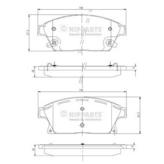 Передние тормозные колодки nipparts N3600915 на Chevrolet Cruze