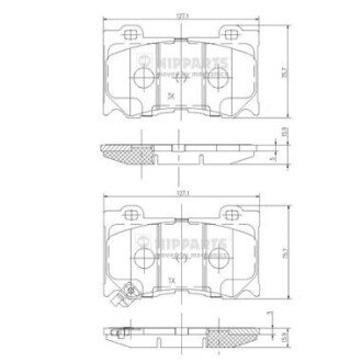 Передние тормозные колодки nipparts N3601107