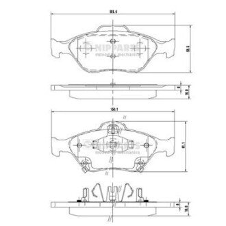 Передние тормозные колодки nipparts N3602130