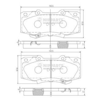 Передние тормозные колодки nipparts N3602147