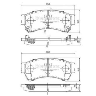 Тормозні (гальмівні) колодки nipparts N3603071