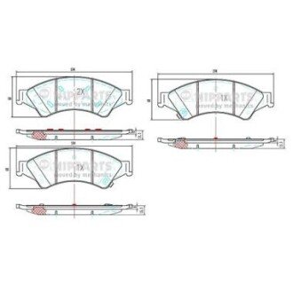 Передні тормозні (гальмівні) колодки nipparts N3603075 на Форд Рейнджер