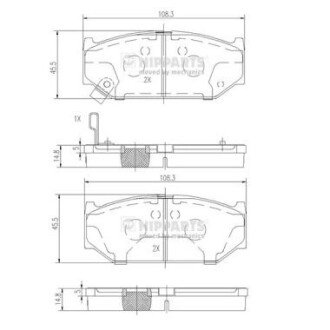 Тормозні (гальмівні) колодки nipparts N3608031