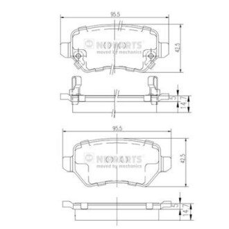 Задние тормозные колодки nipparts N3610310