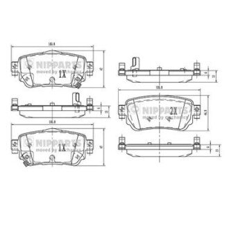 Задние тормозные колодки nipparts N3611060