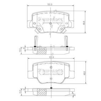 Тормозні (гальмівні) колодки nipparts N3612040