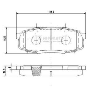 Задні тормозні (гальмівні) колодки nipparts N3612043