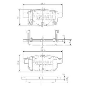 Задние тормозные колодки nipparts N3618002 на Сузуки Балено