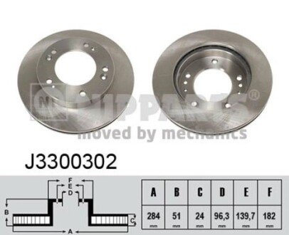 Вентильований гальмівний диск nipparts J3300302